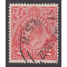 Australian    King George V    2d Red  Single Crown WMK Plate Variety 12L10